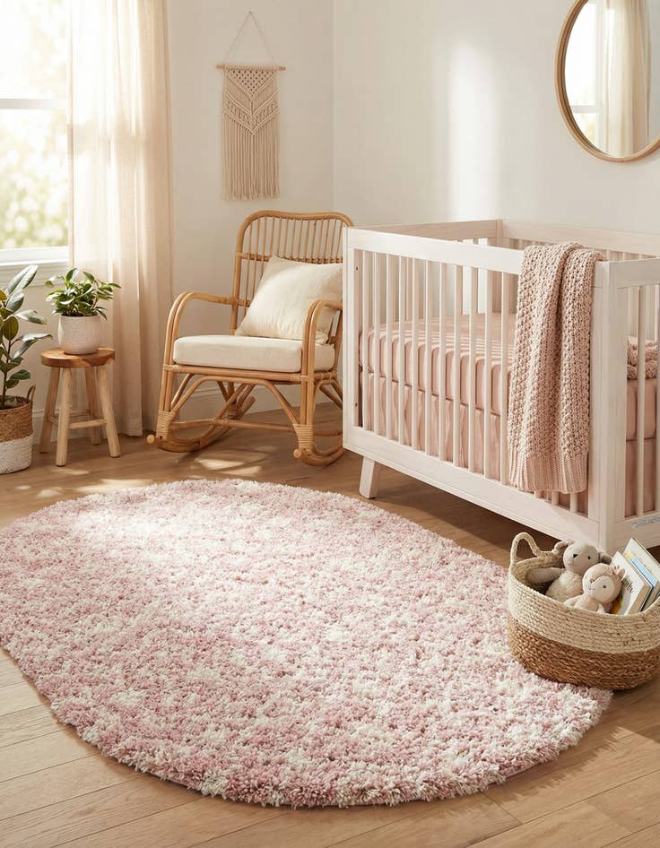 Detail image of 4' x 6' Moroccan Trellis Shag Oval Rug