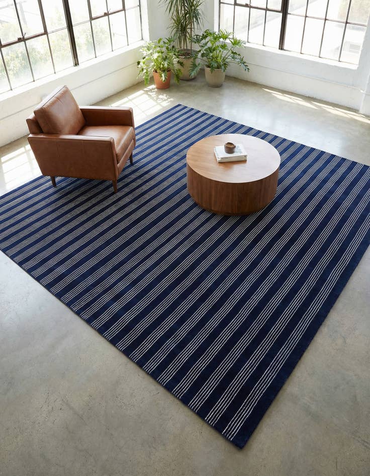 Detail image of 10' x 10' Jill Zarin Striped Wool Square Rug