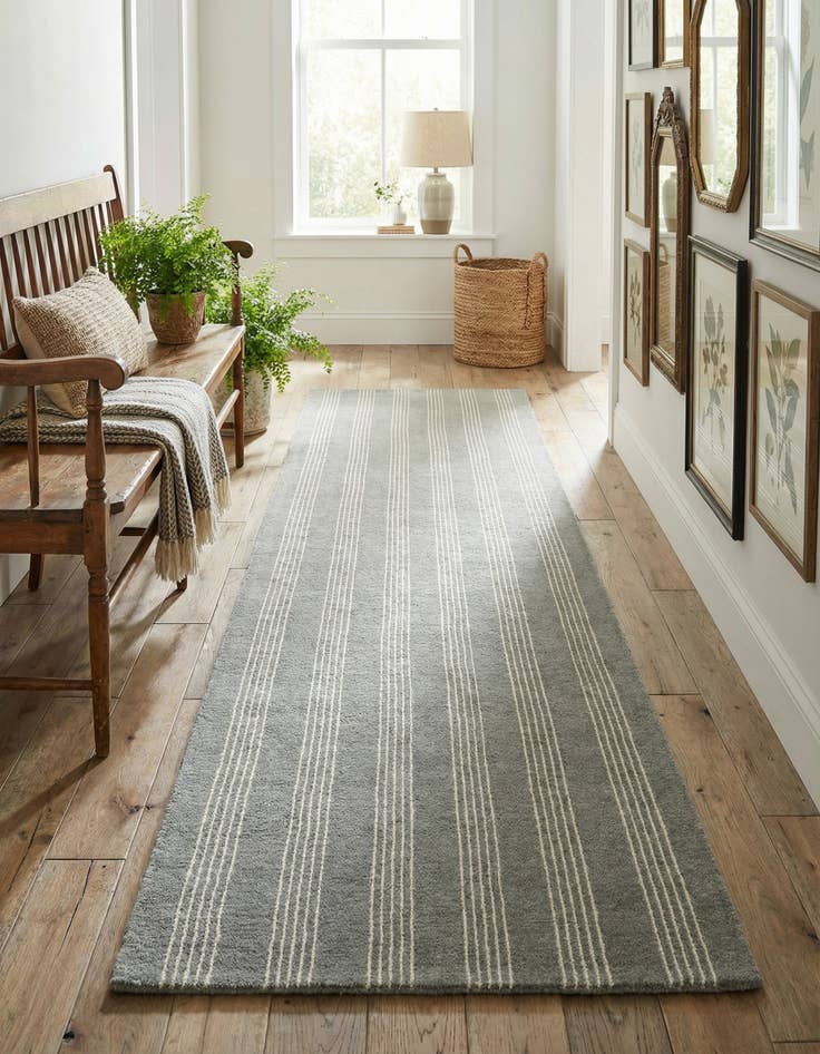 Detail image of  3' 3 x 10' Jill Zarin Striped Wool Runner Rug