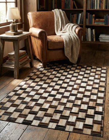2' 11 x 4' 11 Cowhide - Patchwork Rug
