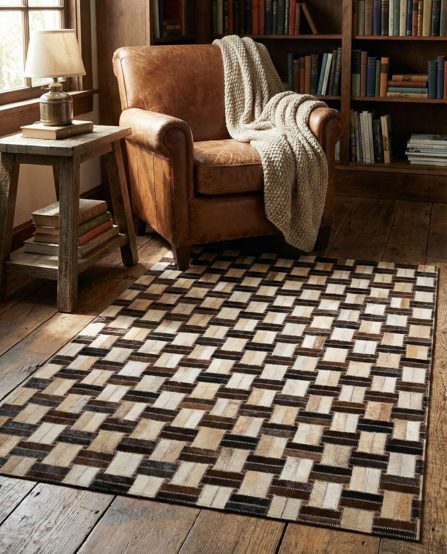 2' 11 x 4' 11 Cowhide - Patchwork Rug
