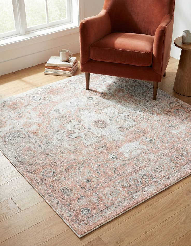 Detail image of 5' 3 x 5' 3 Madeline Vintage Square Rug