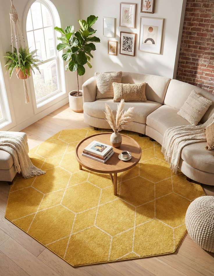 Detail image of 7' 10 x 7' 10 Trellis Frieze Octagon Rug