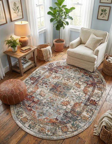 Ivory Isabella Oval Rug