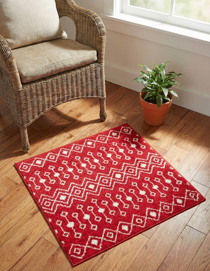 Detail image of 3' 3 x 3' 3 Moroccan Trellis Square Rug