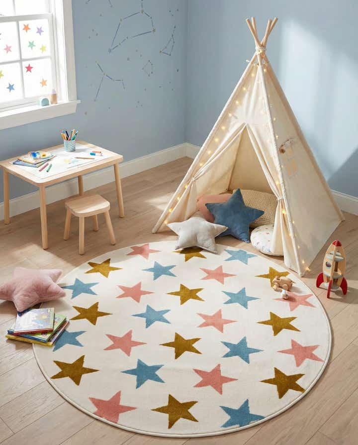 4' x 4' Whimsy Kids Round Rug