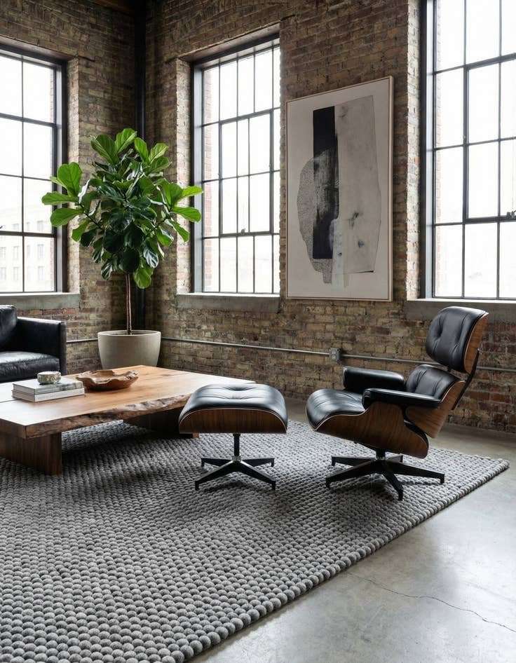 Detail image of 5' 1 x 8' Felt Ball Wool Rug