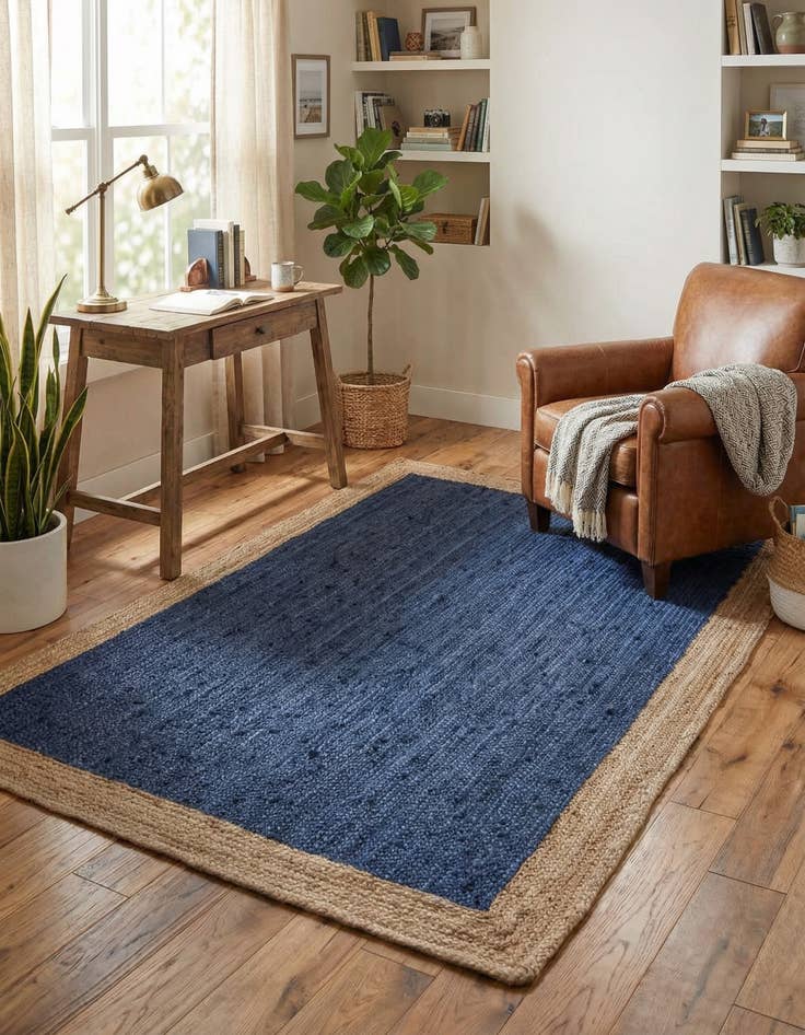 Detail image of 5' 1 x 8' Handmade Braided Jute Rug