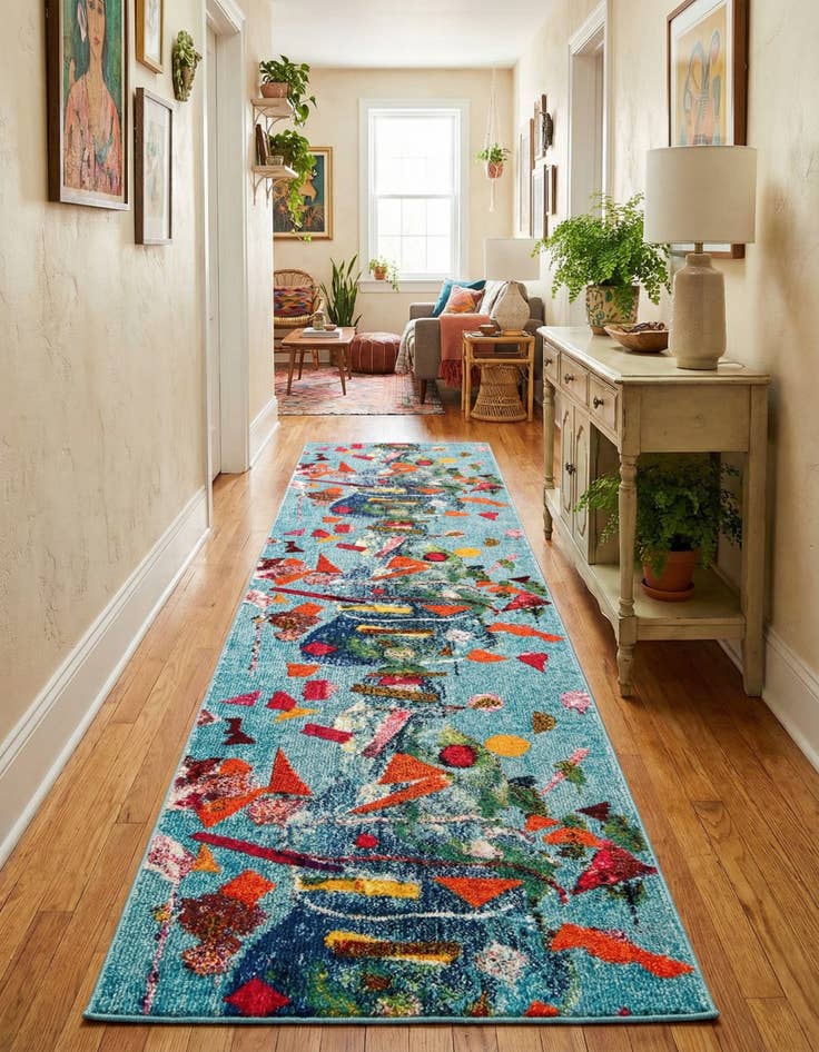 Detail image of 2' 7 x 12'  Washable Vivid Runner Rug