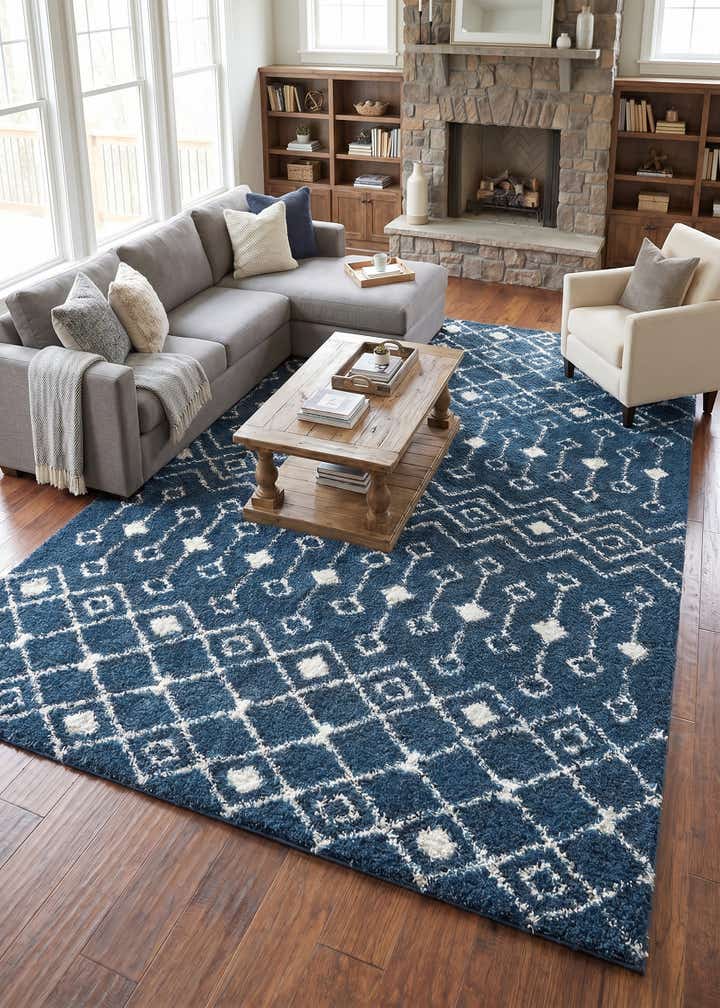 10' x 14' Moroccan Trellis Shag Rug