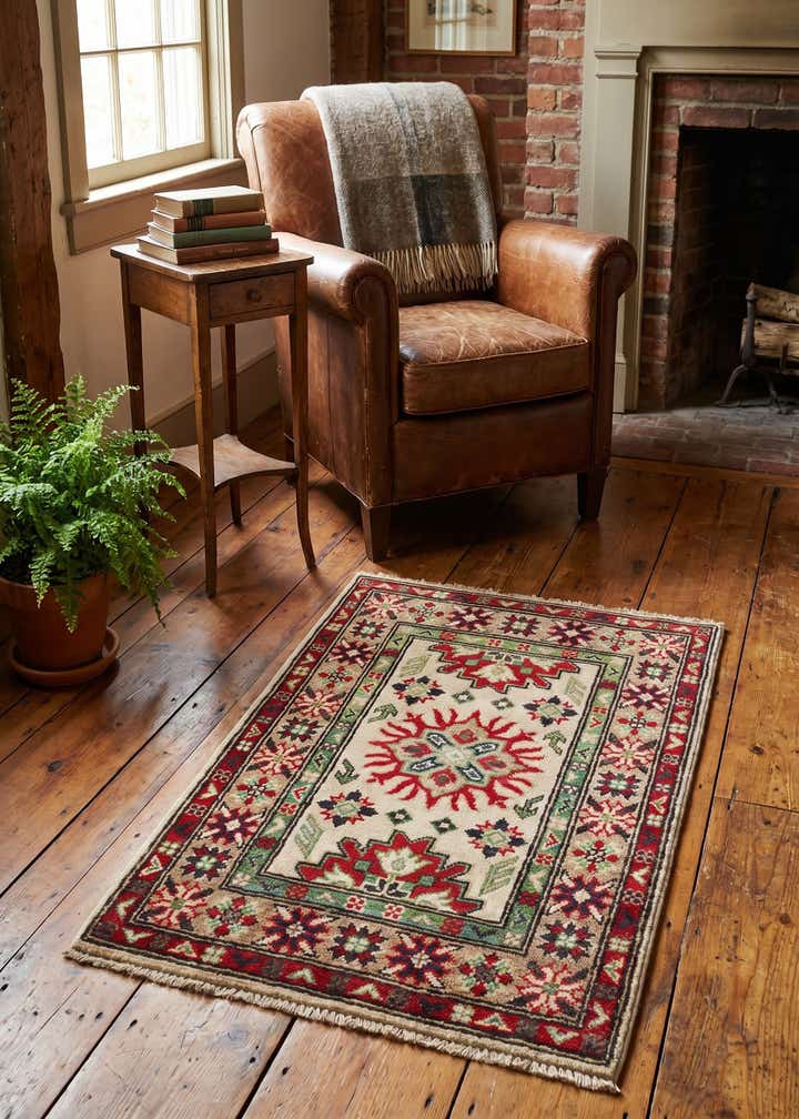 2' x 3' Hand Knotted Kazak Rug