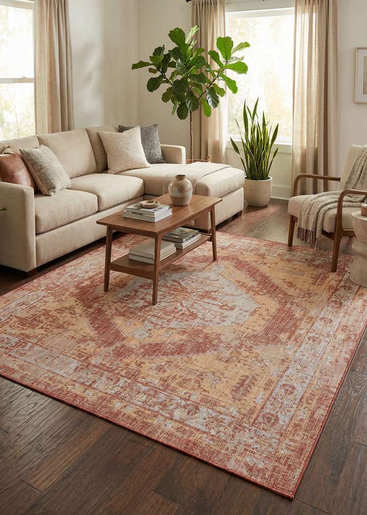 10' x 10' Easy-Clean Traditional Indoor / Outdoor Square Rug