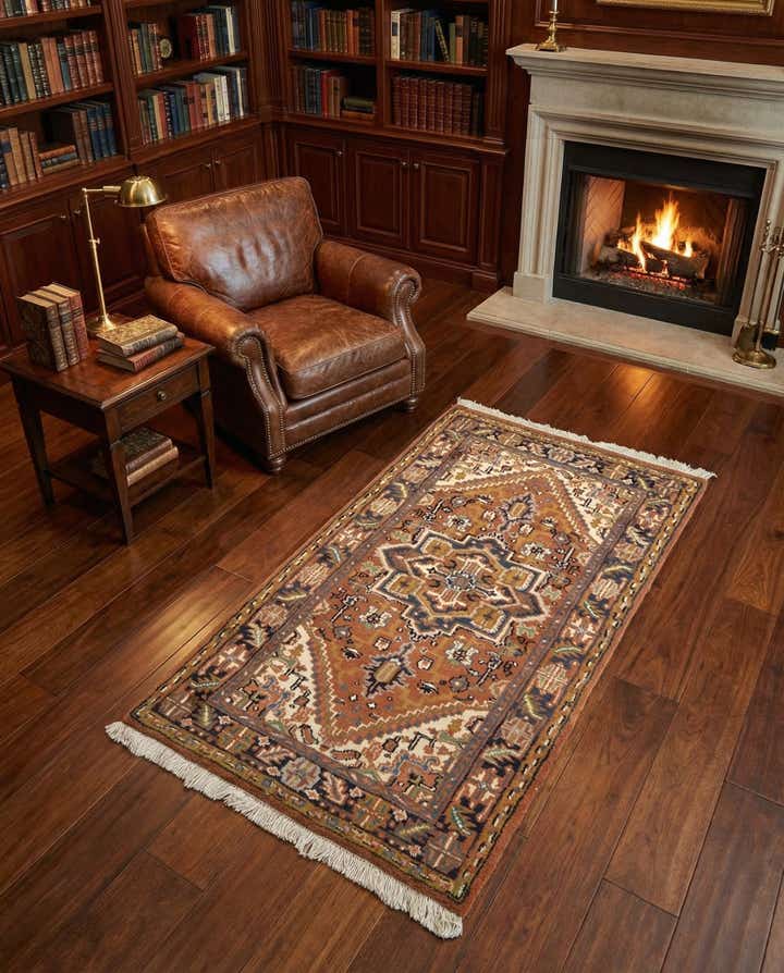 3' 2 x 5' 5 Hand Knotted Heriz Wool Rug