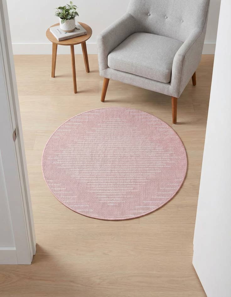 Detail image of 3' x 3' Washable Modern Indoor / Outdoor Round Rug
