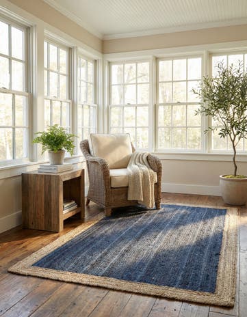 5' 1 x 8' Handmade Braided Jute Rug