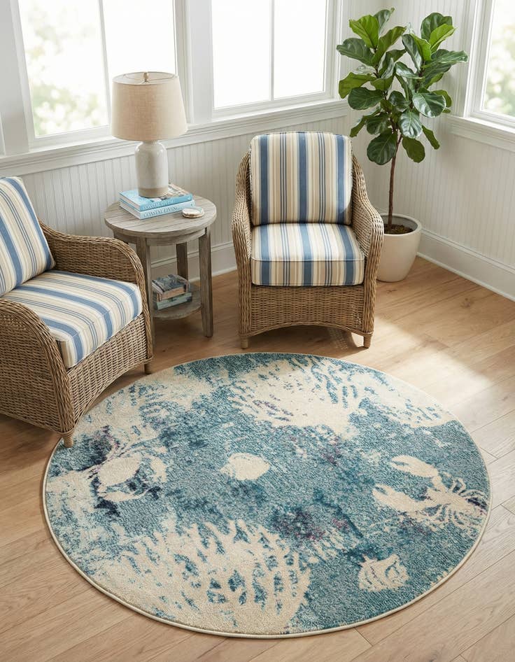 Detail image of 4' x 4' Washable Amalfi Round Rug