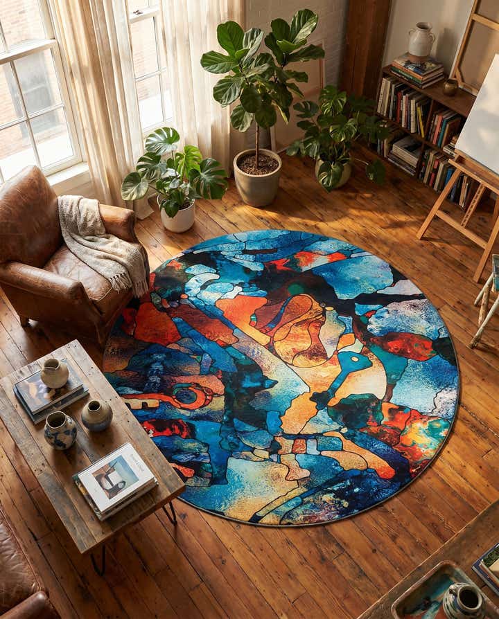 7' 10 x 7' 10 Yara Round Rug