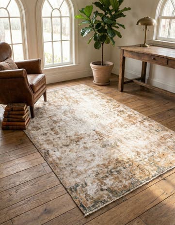 3' 7 x 6' 5 Hand Knotted Ultra Vintage Persian Wool Rug