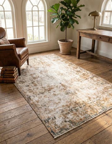 3' 7 x 6' 5 Hand Knotted Ultra Vintage Persian Wool Rug