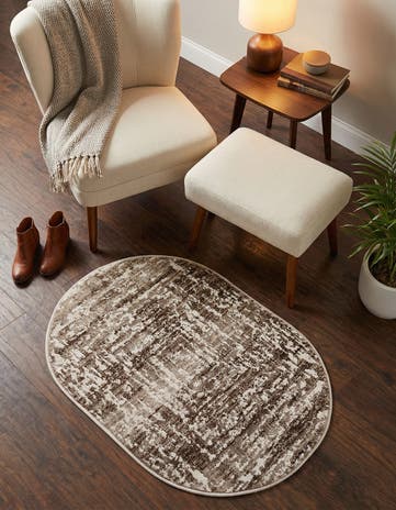 Chocolate Brown Hermitage Oval Rug