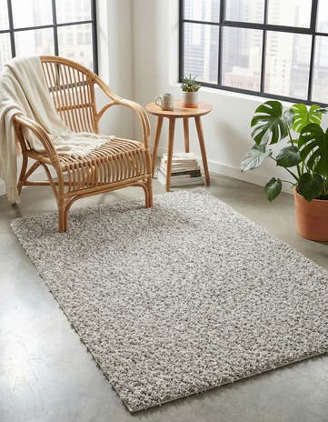 Cloud Gray Comfort Solid Shag Rug