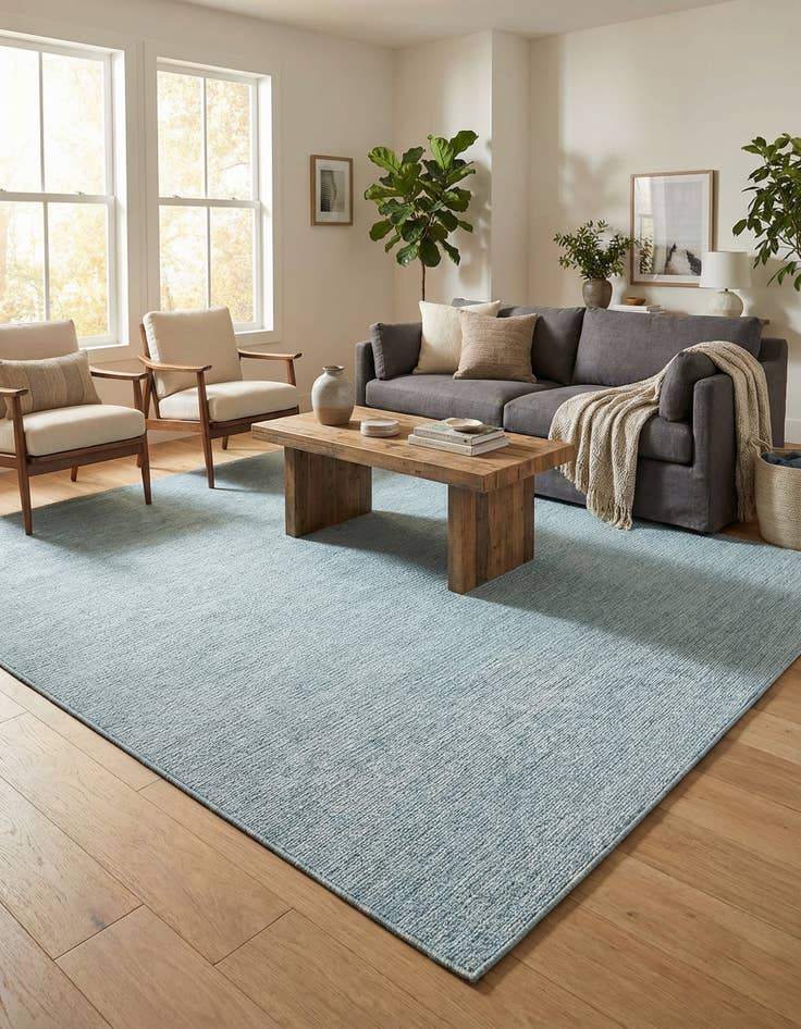 Detail image of 10' 8 x 10' 8  Washable Solid Indoor / Outdoor Square Rug