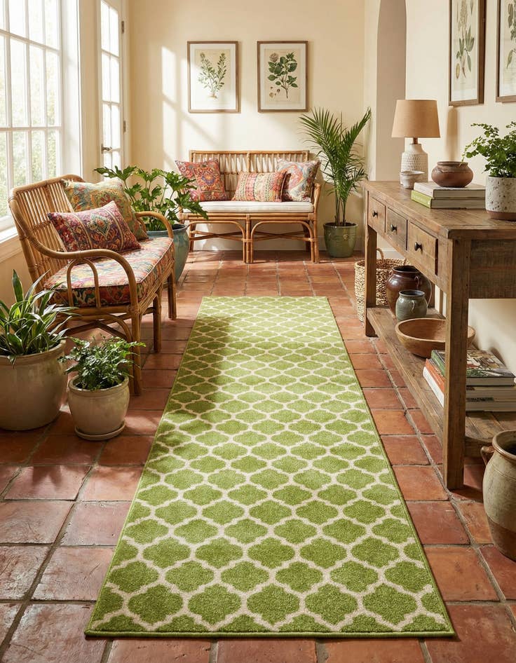 Detail image of 2' 7 x 10' Trellis Runner Rug