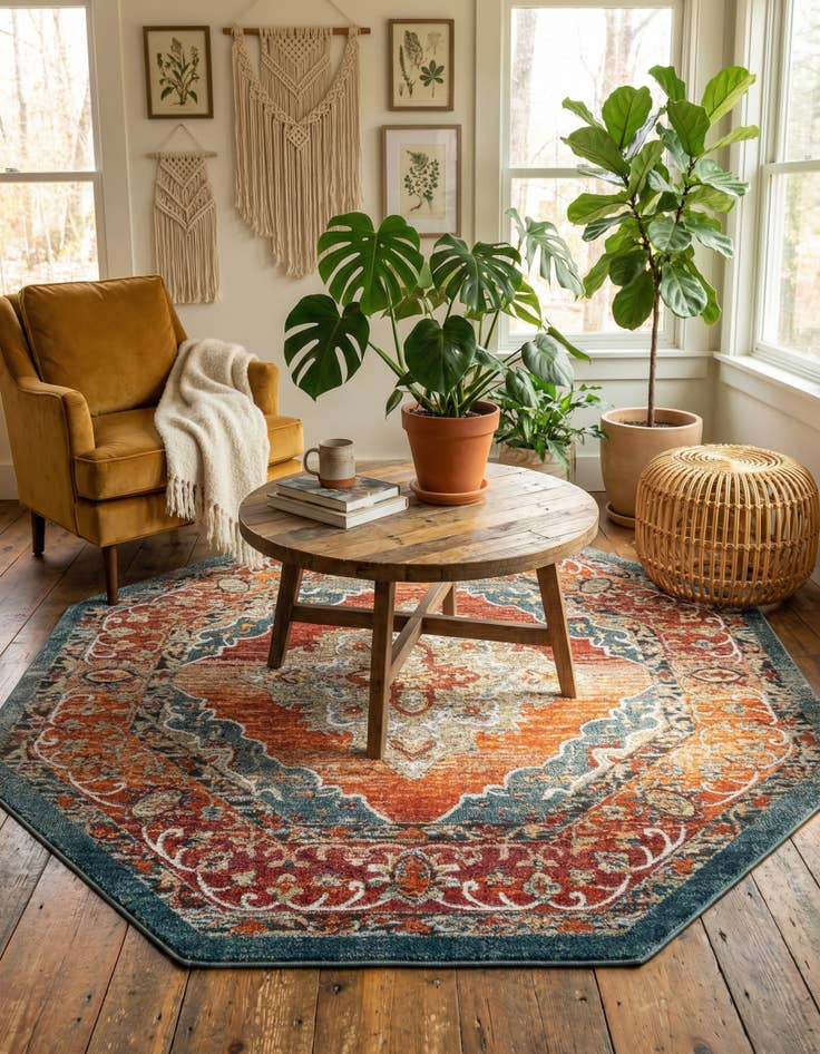 Detail image of 7' 10 x 7' 10 Isabella Octagon Rug