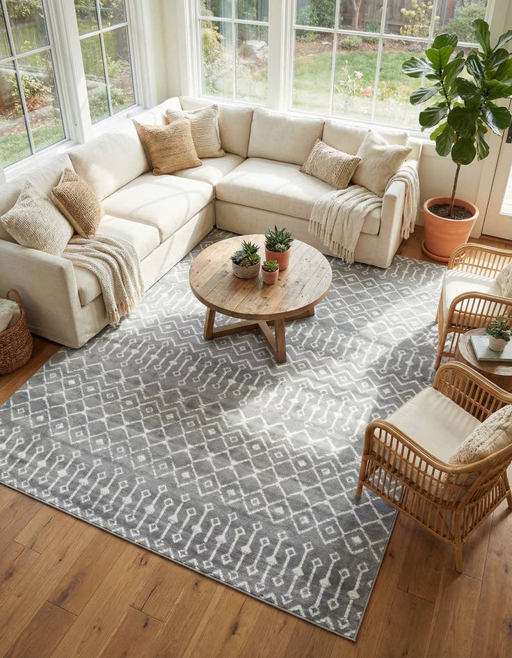 Detail image of 7' 10 x 10' Kasbah Trellis Rug