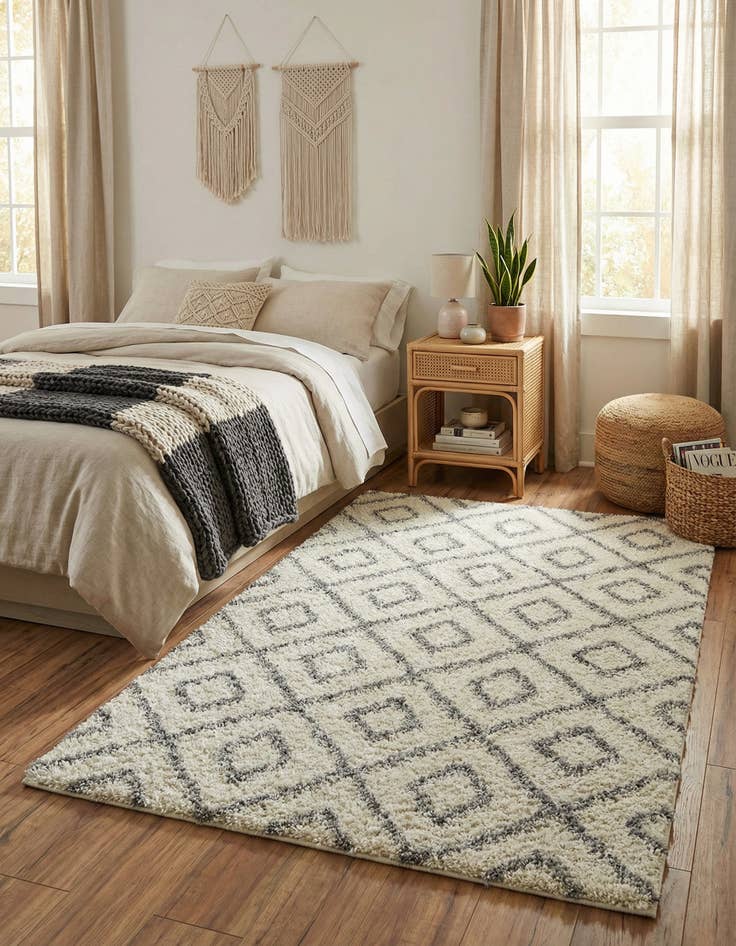 Detail image of 5' 3 x 8' Trellis Shag Rug