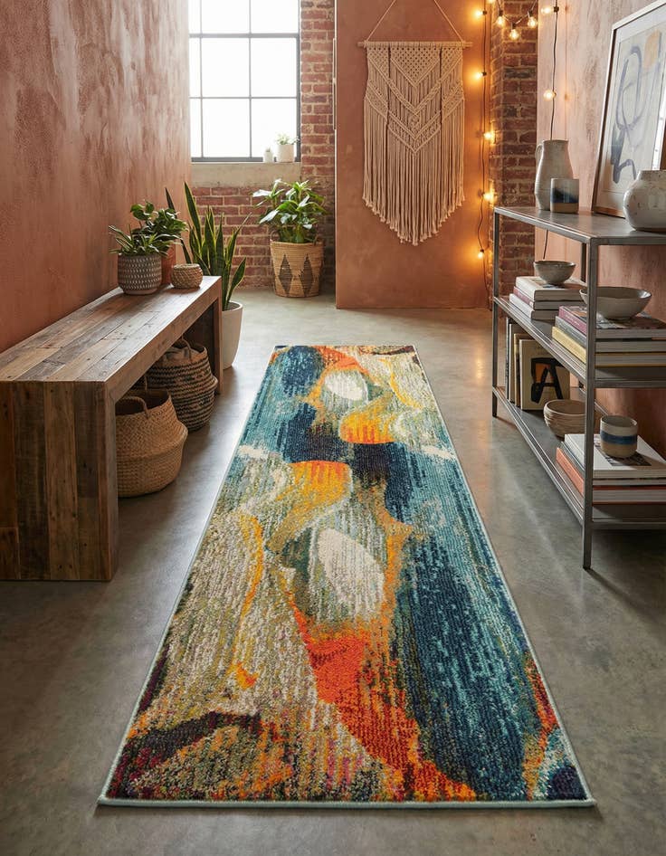 Detail image of 2' x 8' Washable Haerfest Runner Rug