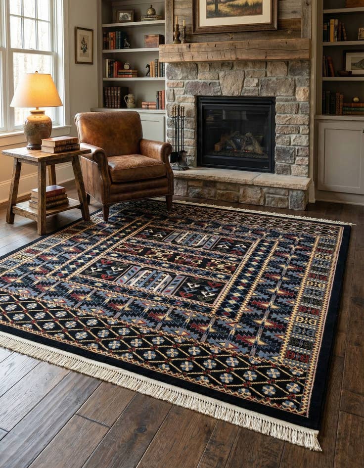 Detail image of 6' x 6' Bokhara Square Rug