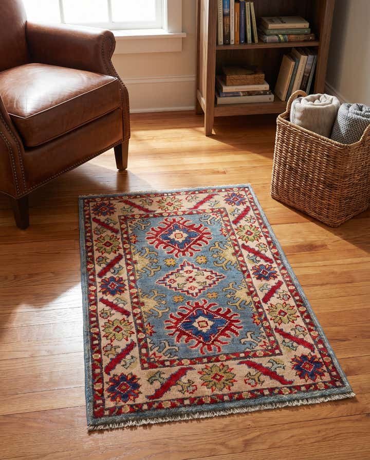 1' 11 x 3' 1 Hand Knotted Kazak Rug