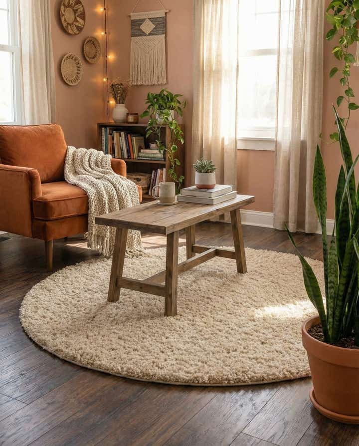 5' 3 x 5' 3 Zermatt Shag Round Rug