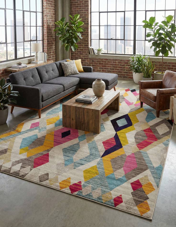 Detail image of 10' 6 x 16' 5  Washable Santa Fe Rug