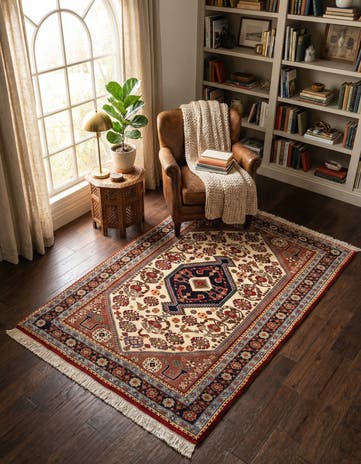 3' 6 x 4' 8 Nasrabad Wool Rug