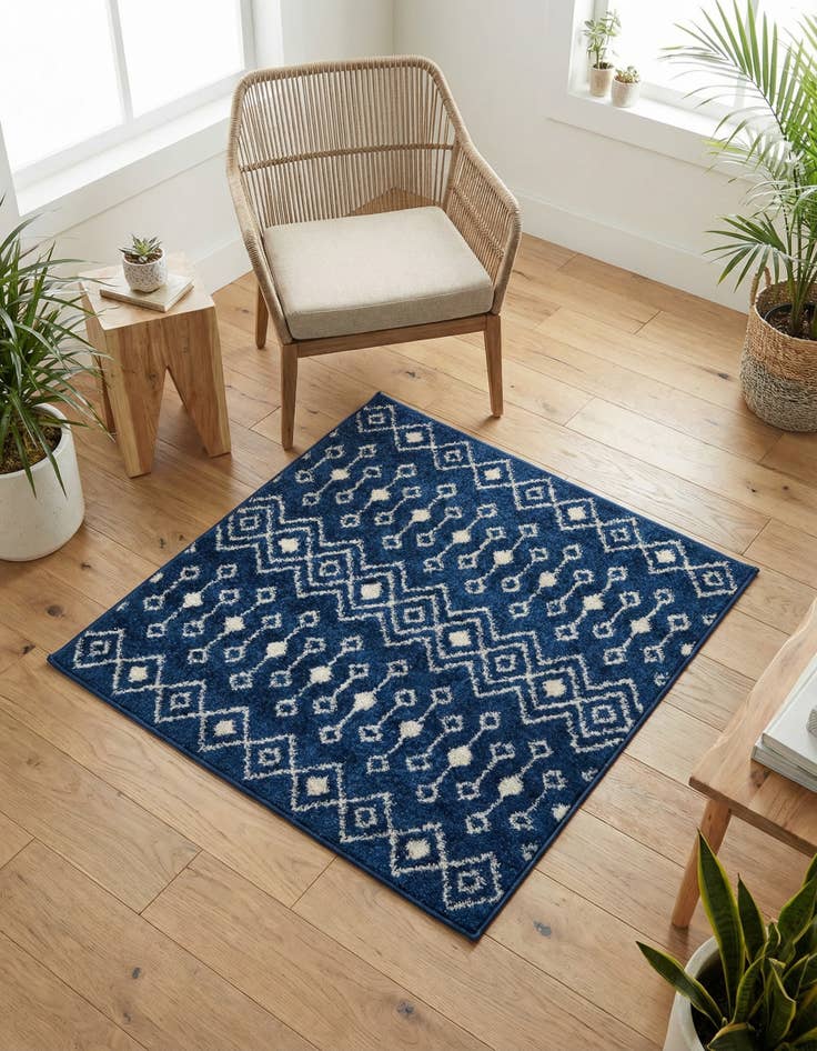 Detail image of 3' x 3' Moroccan Trellis Square Rug