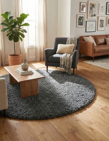 5' 3 x 5' 3 Zermatt Shag Round Rug