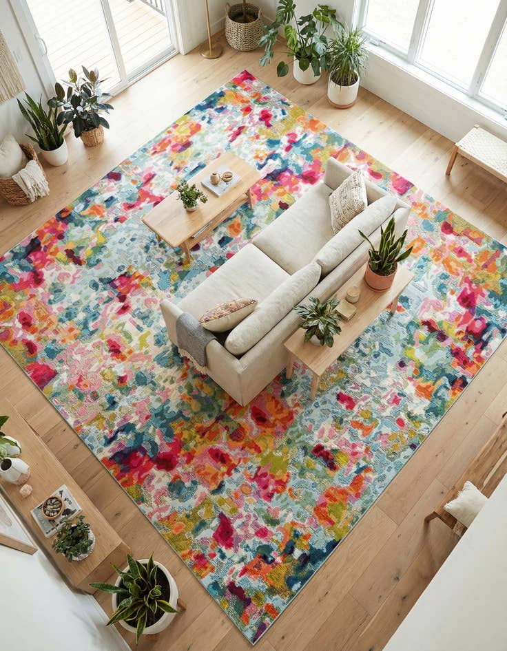 Detail image of 10' x 10'  Washable Spectrum Square Rug
