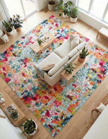 Washable Theia Square Rug