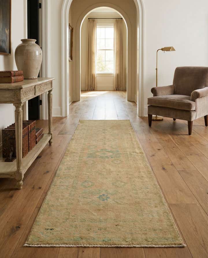 1' 11 x 5' 11 Hand Knotted Oushak Wool Runner Rug