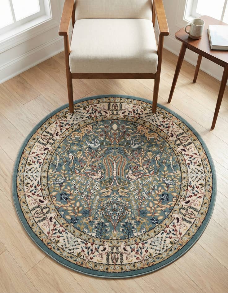 Detail image of 3' x 3' Nain Design Round Rug