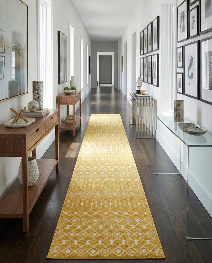 Detail image of 3' 3 x 16' 5 Moroccan Trellis Runner Rug