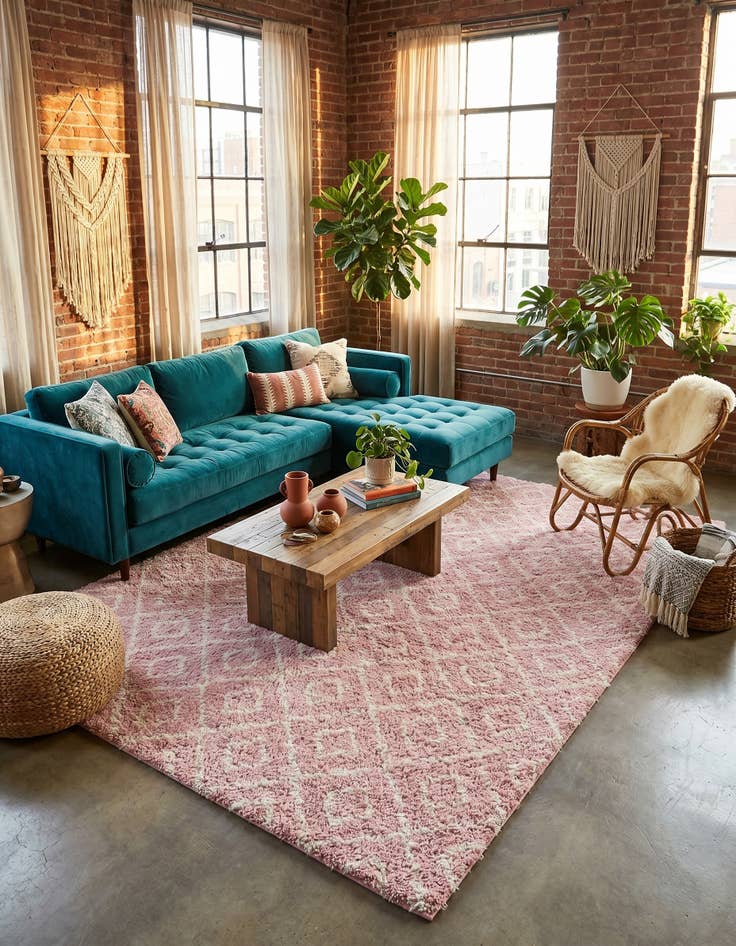 Detail image of 10' x 13' Trellis Shag Rug