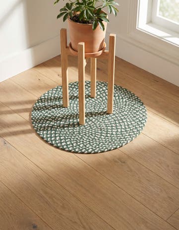 2' x 2' Handmade Tweed Braided Jute Round Rug