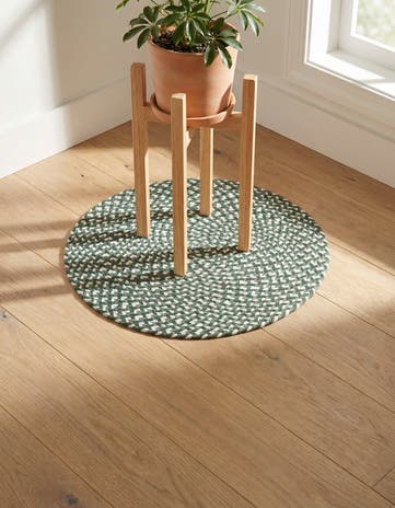 2' x 2' Handmade Tweed Braided Jute Round Rug