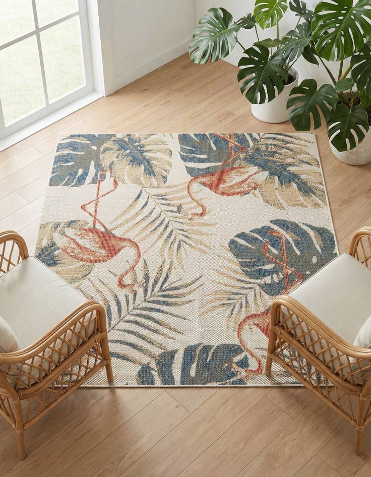Detail image of 5' 3 x 5' 3 Easy-Clean Baja Indoor / Outdoor Square Rug