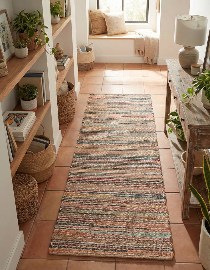 Detail image of 2' x 5' 1  Hand Woven Chunky Jute Runner Rug