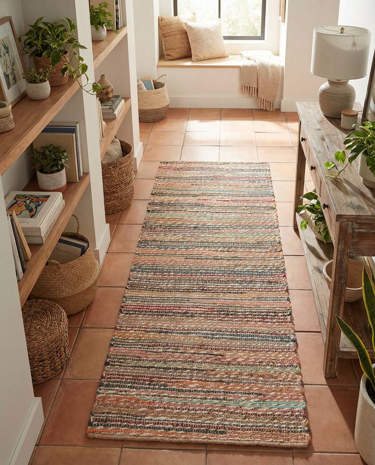 Detail image of 2' x 5' 1 Hand Woven Chunky Jute Runner Rug