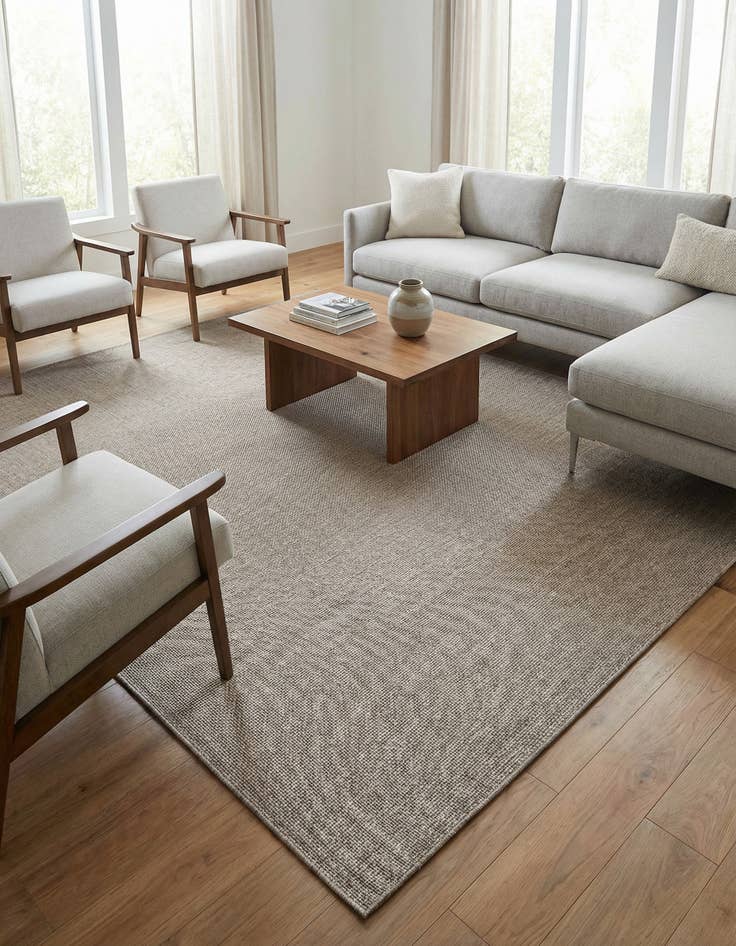 Detail image of 10' x 10'  Washable Solid Indoor / Outdoor Square Rug